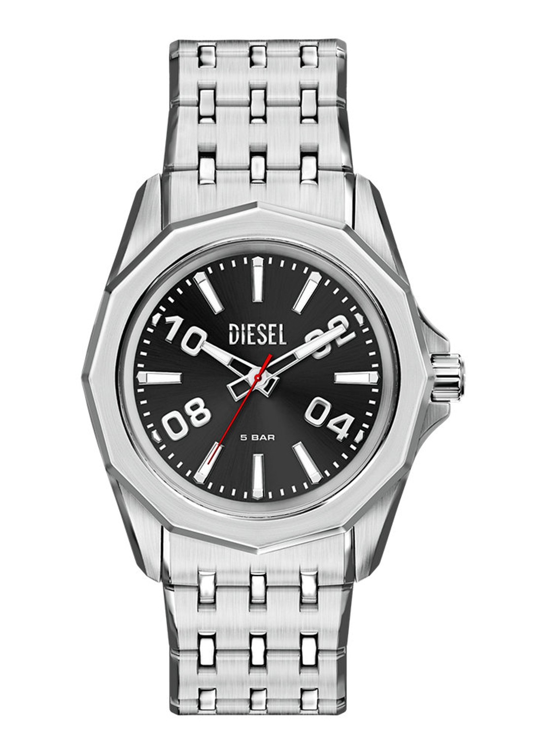 Diesel Stinger horloge DZ2245 - voorkant 6 zilver