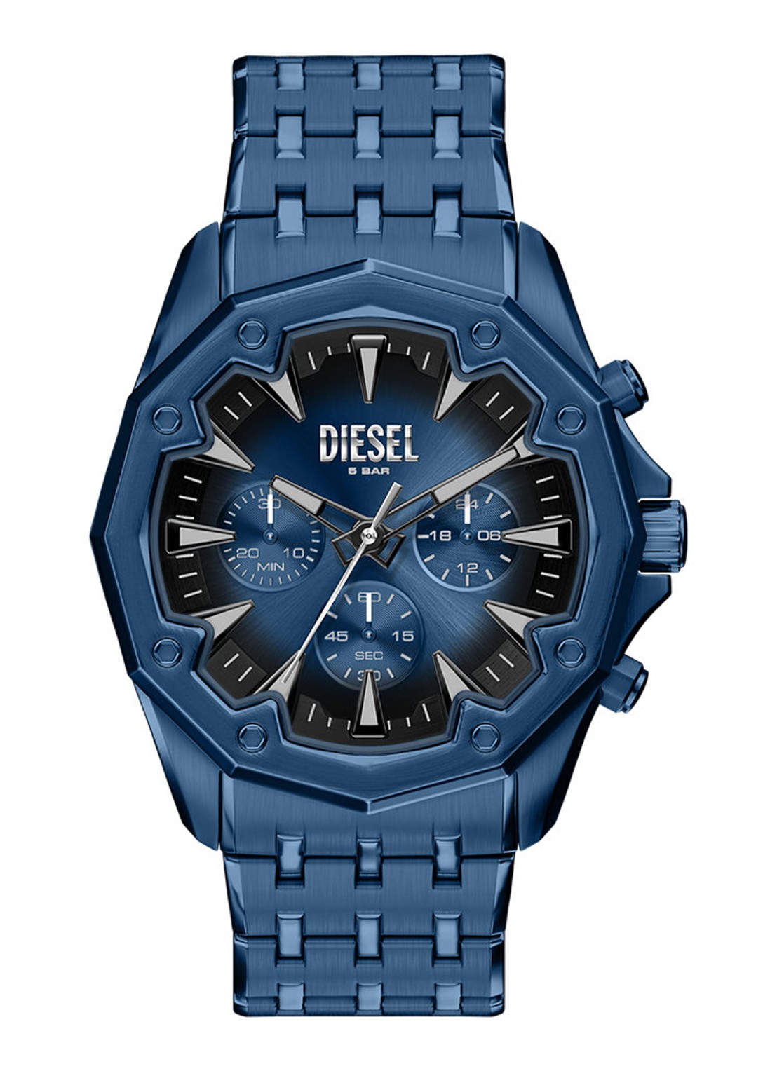 Diesel Stinger horloge DZ4705 - voorkant 6 blauw