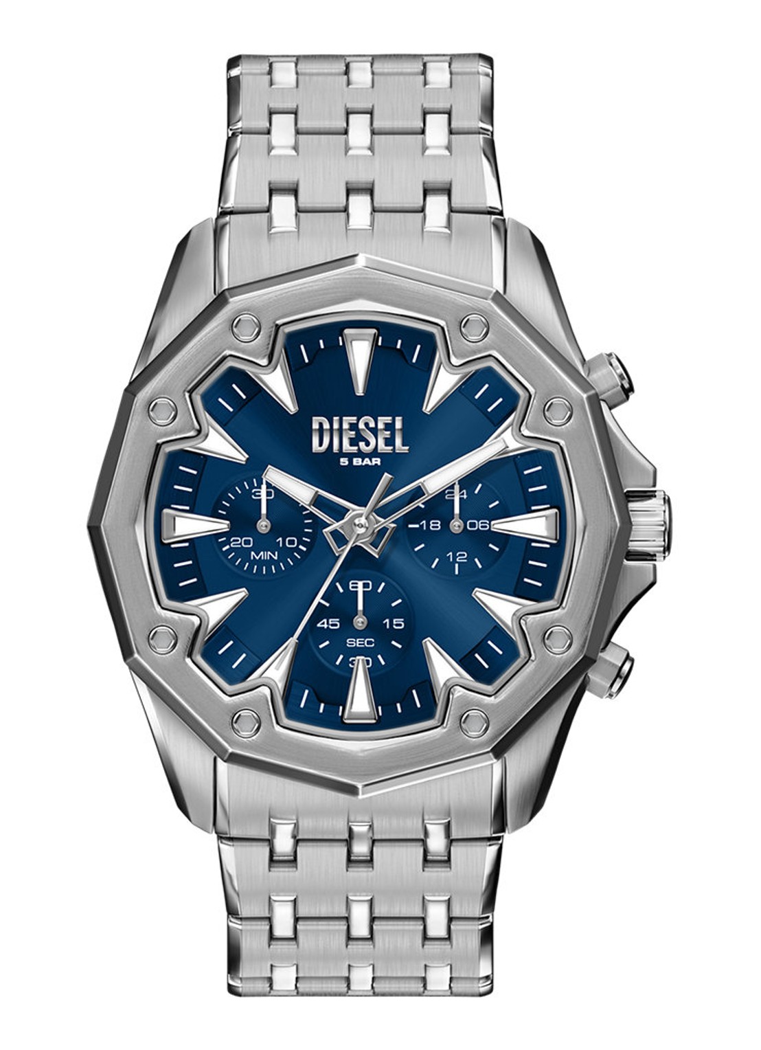 Diesel Stinger horloge DZ4706 - voorkant zilver