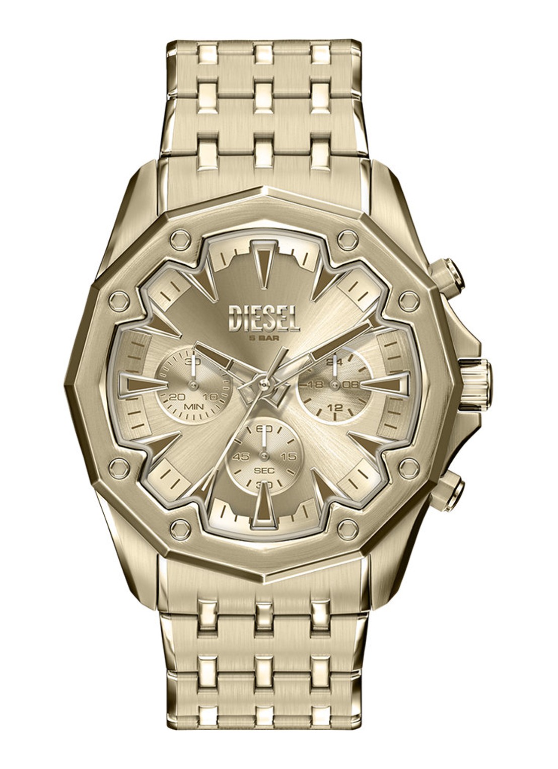 Diesel Stinger horloge DZ4707 - voorkant 6 goud