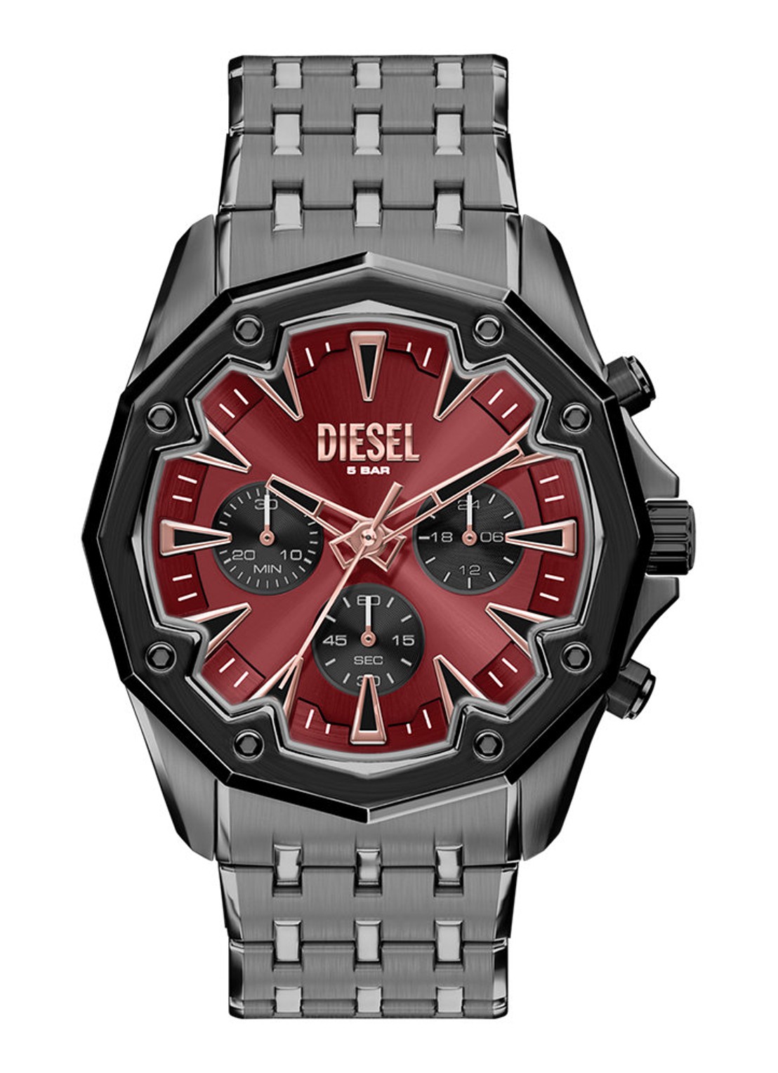 Diesel Stinger horloge DZ4715 - voorkant donkergrijs