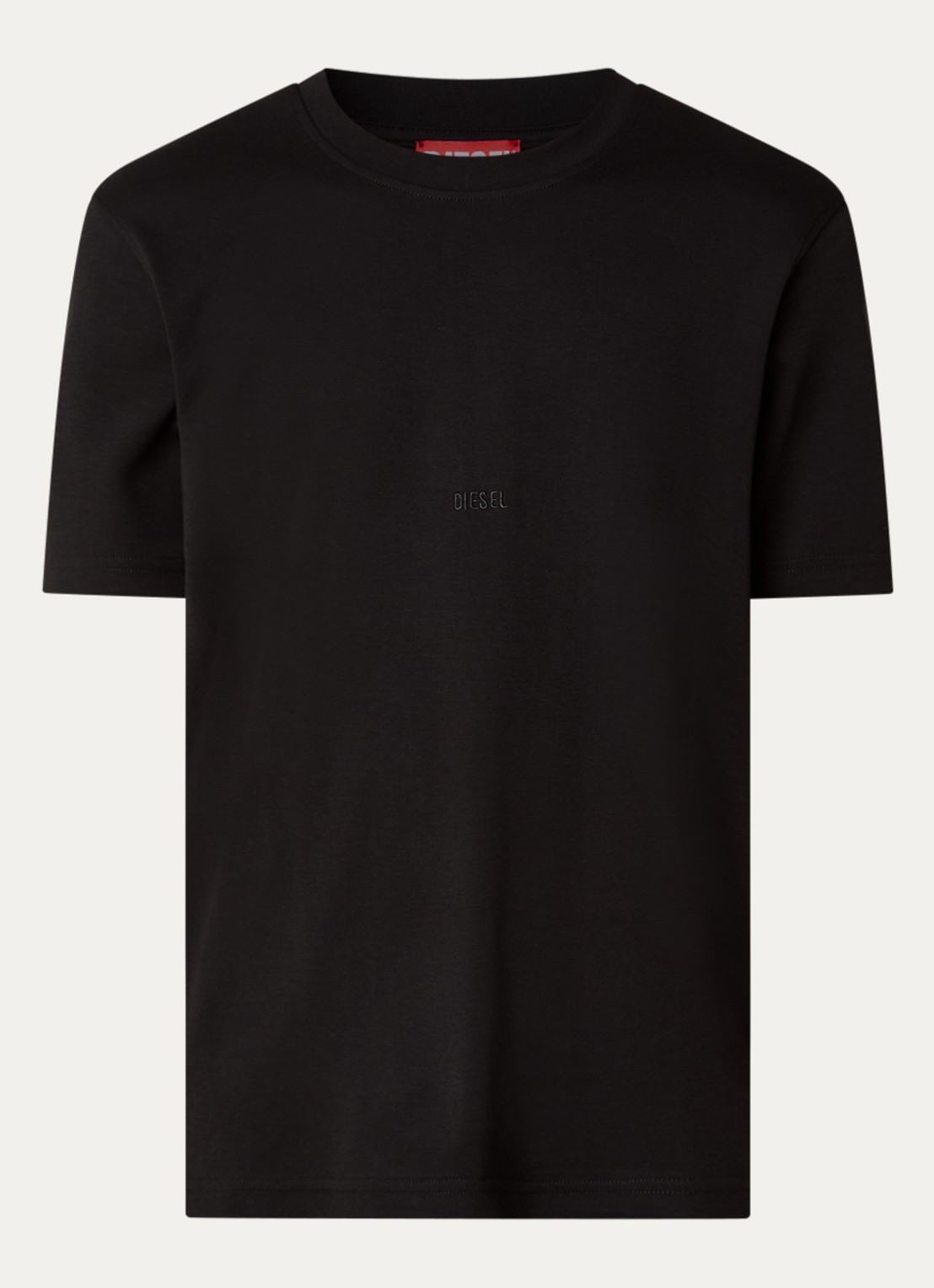 Diesel T-ADJUST-AA2 T-shirt met logo - voorkant 2 zwart