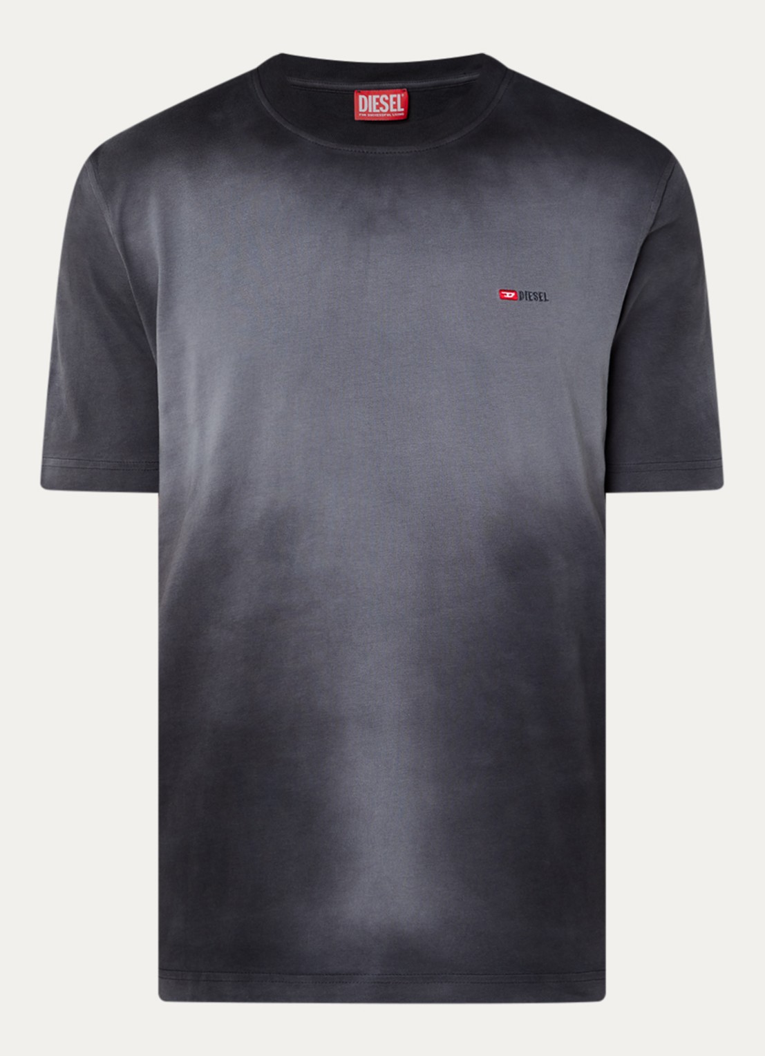 Diesel T-Adjust-R15 T-shirt met verwassen afwerking en logo - voorkant 2 antraciet