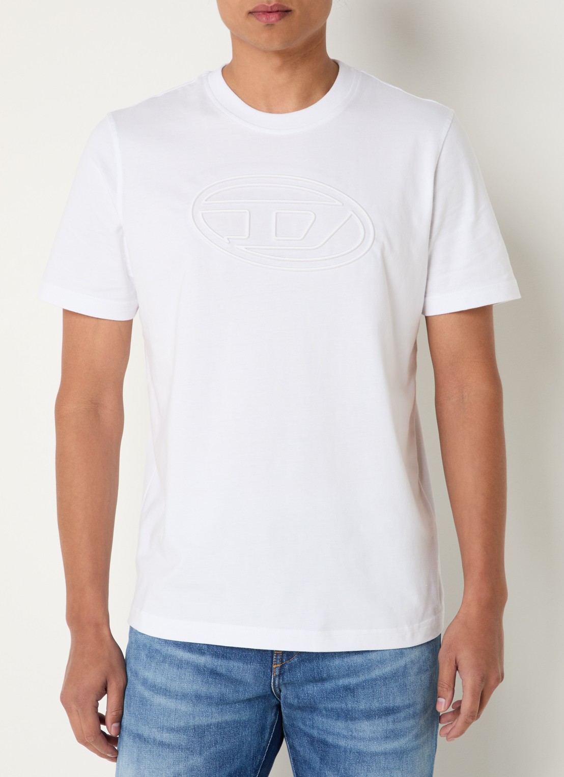 Diesel T-Adjust T-shirt met 3D logoprint - detail 2 wit