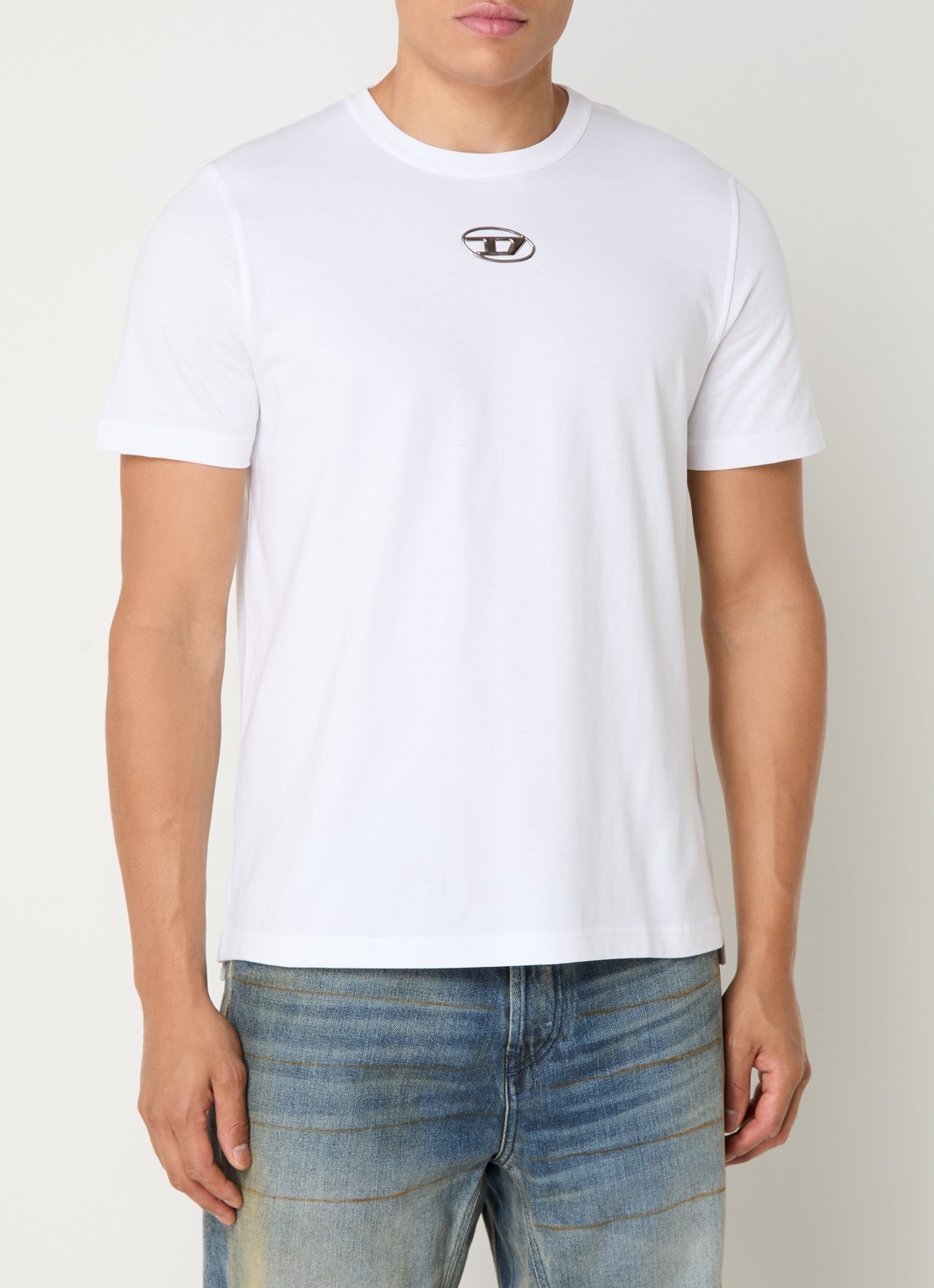 Diesel T-Adjust T-shirt met logo - detail 3 wit
