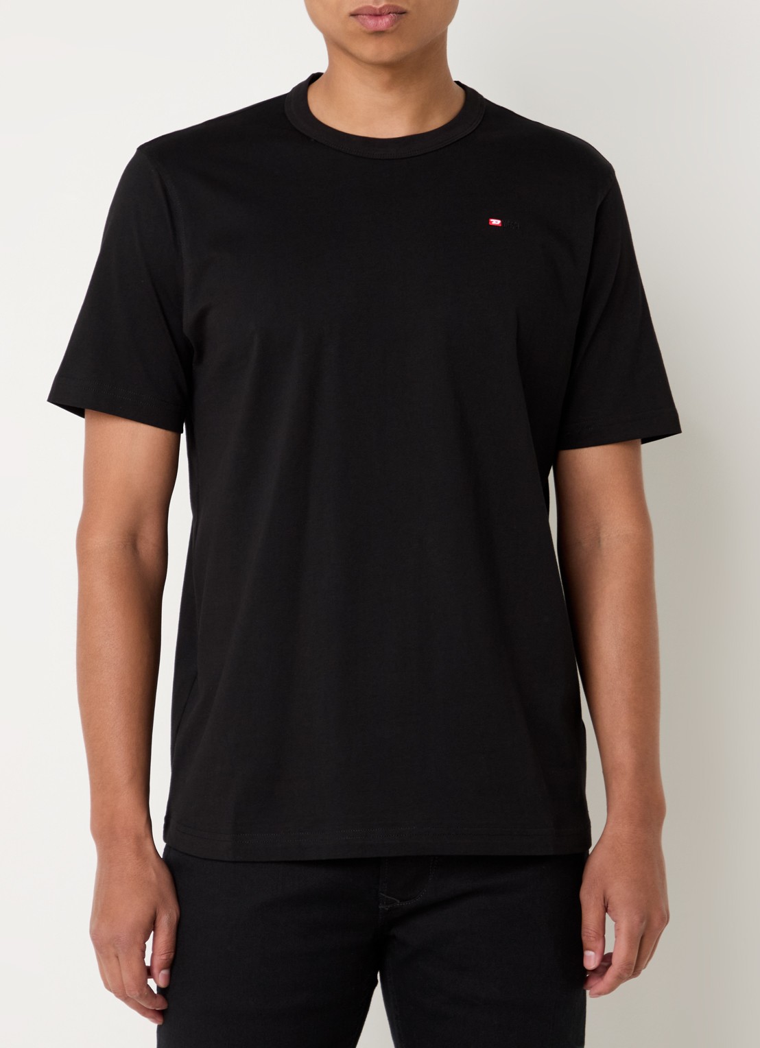 Diesel T-Adjust T-shirt met logoborduring - detail 2 zwart