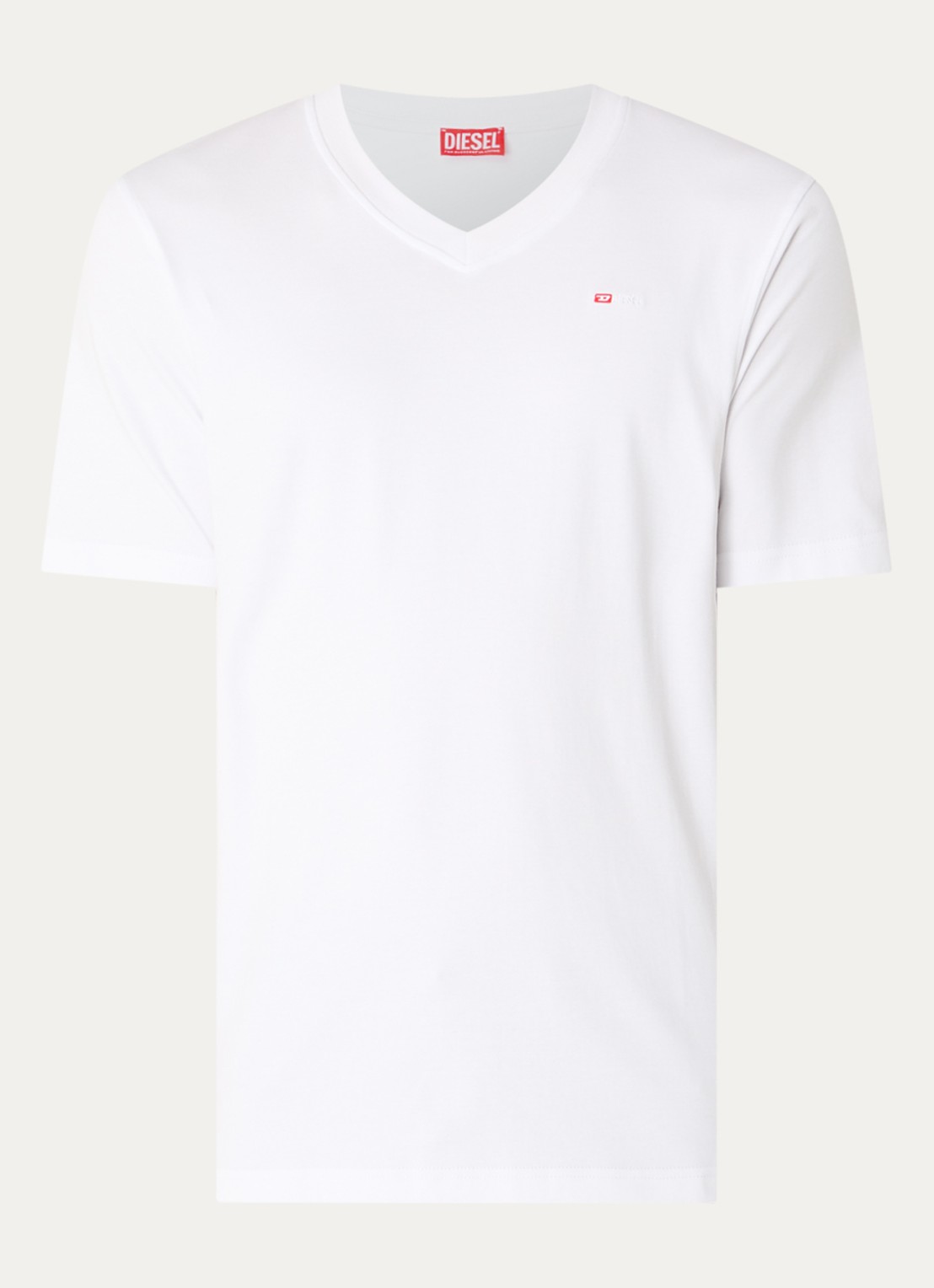 Diesel T-Adjust T-shirt met logoborduring - voorkant 3 wit