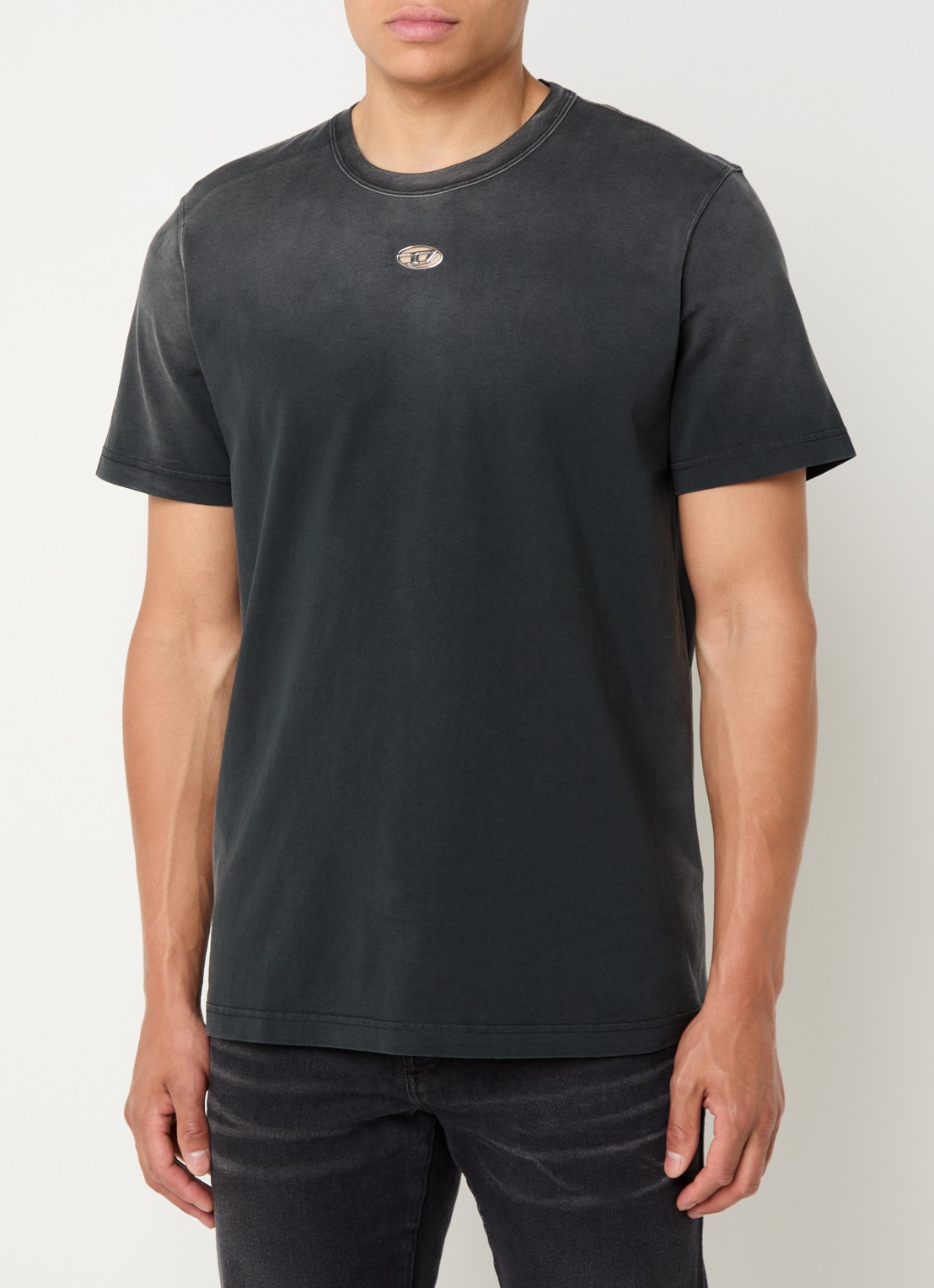 Diesel T-Adjust-T1 T-shirt met logo - detail 4 zwart