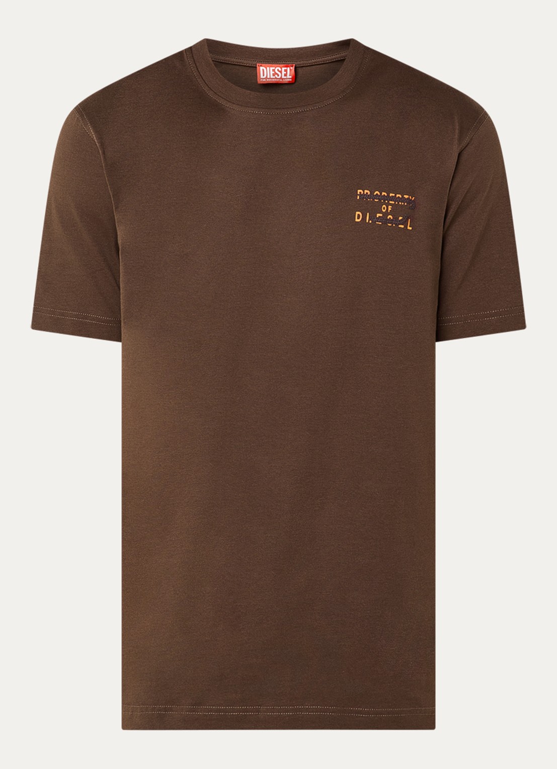 Diesel T-Adjust-T1 T-shirt met logo - voorkant 2 bruin