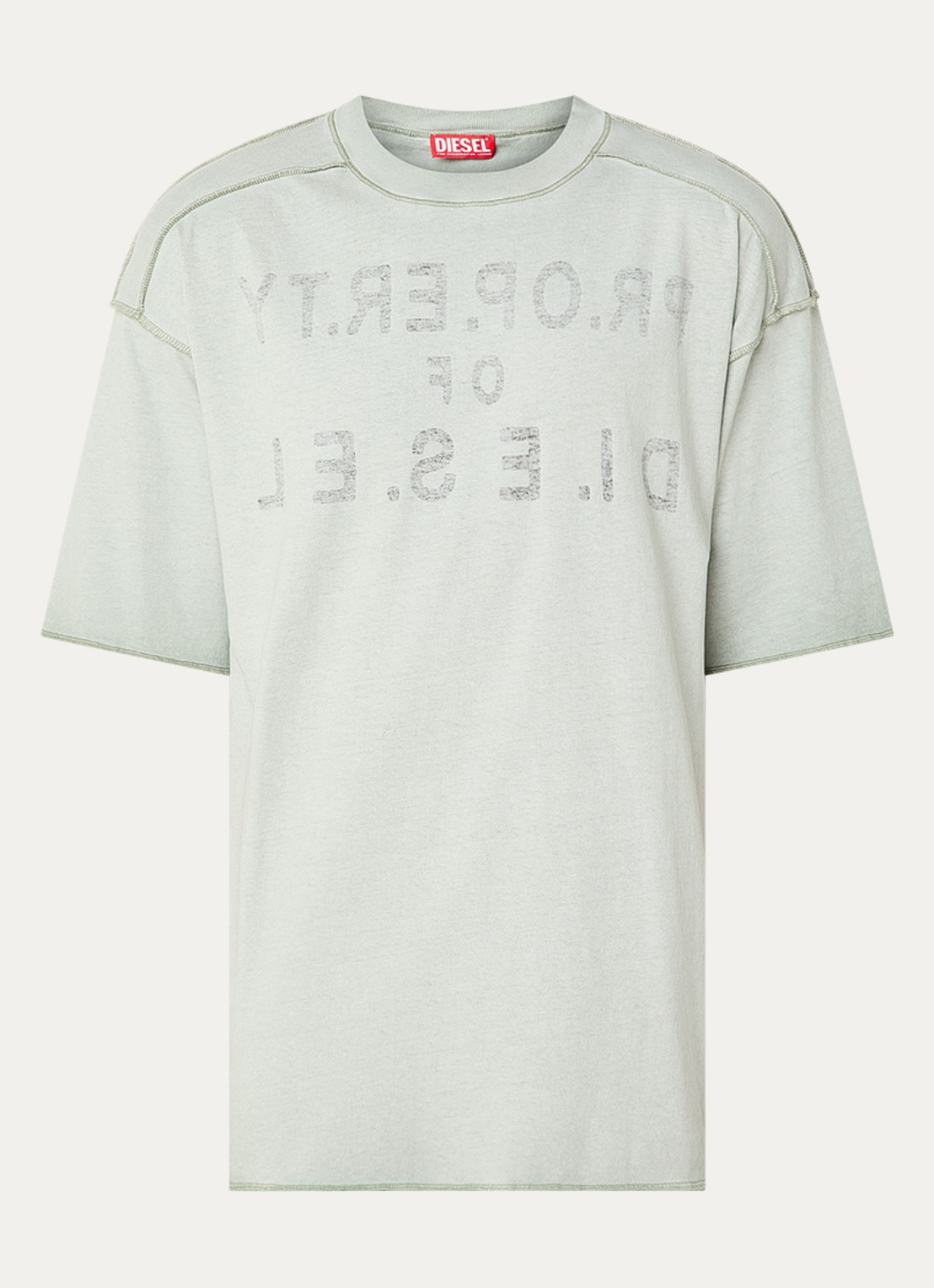 Diesel T-Adjust-T1 T-shirt met logo - voorkant 2 lindegroen