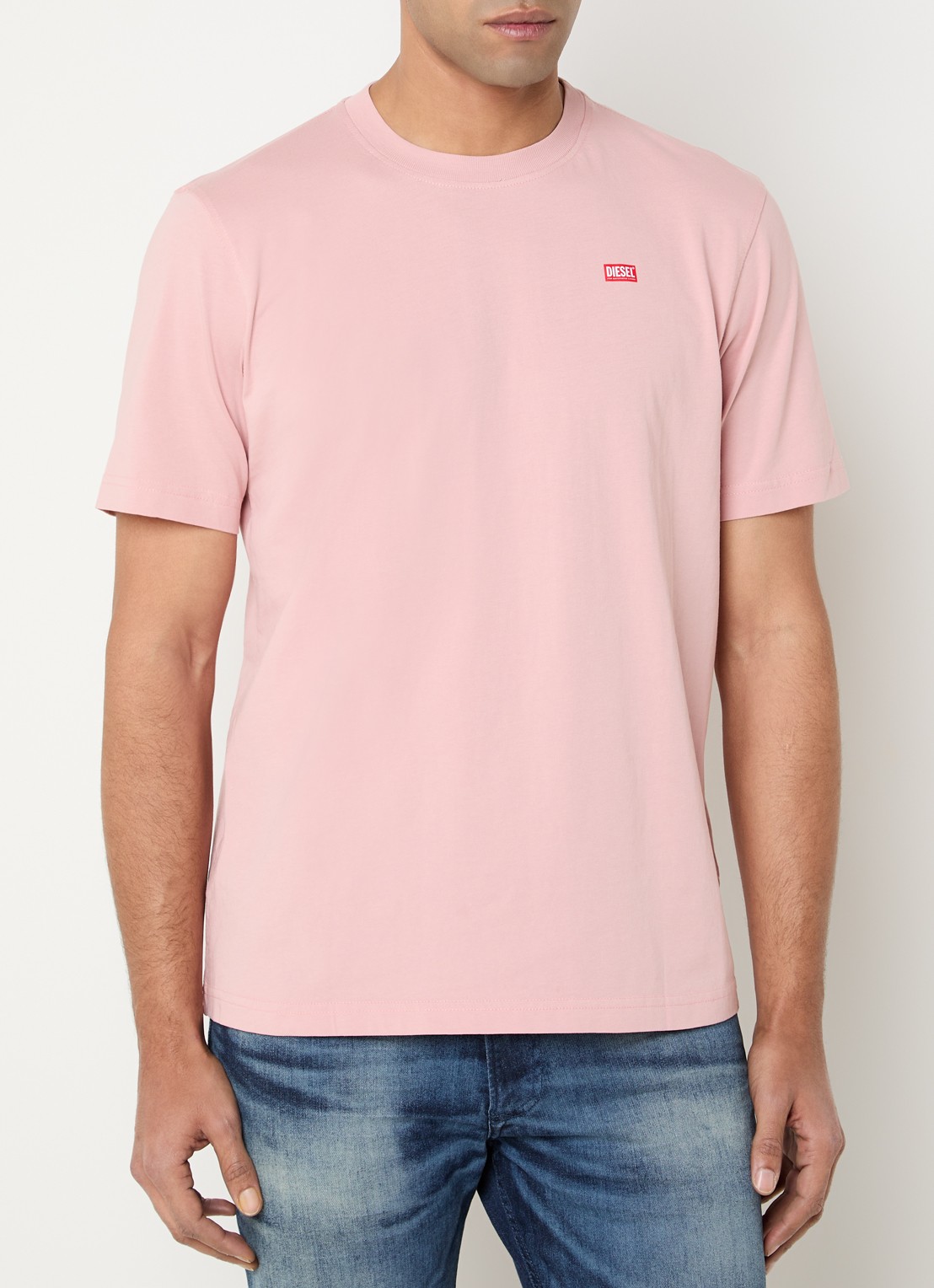 Diesel T-Adjust-V10 T-shirt met logo- en backprint - achterkant oudroze
