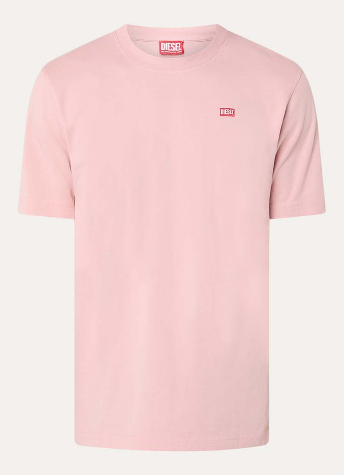 Diesel T-Adjust-V10 T-shirt met logo- en backprint - voorkant 2 oudroze