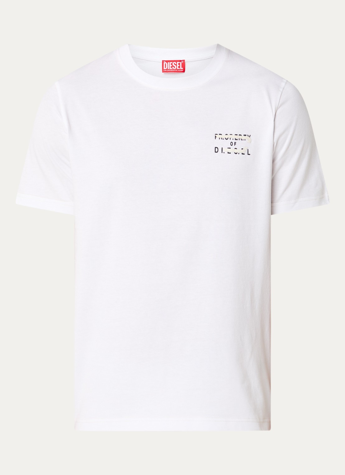Diesel T-Adjust-V5 T-shirt met print - voorkant 2 wit