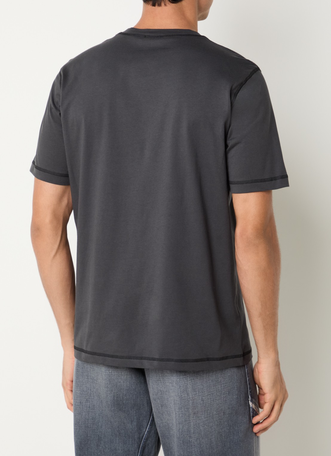Diesel T-ADJUST-V7 T-shirt met logoprint - achterkant 4 antraciet