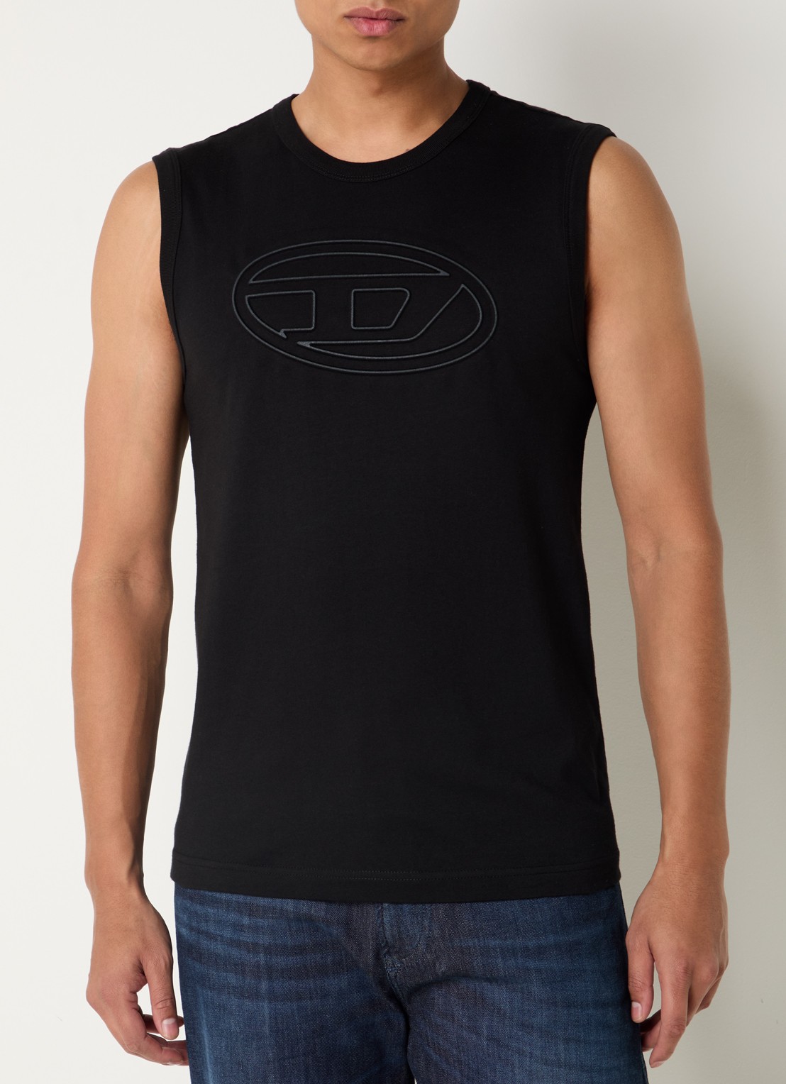 Diesel T-Bisco-Bigoval tanktop met 3D logoprint - detail 4 zwart