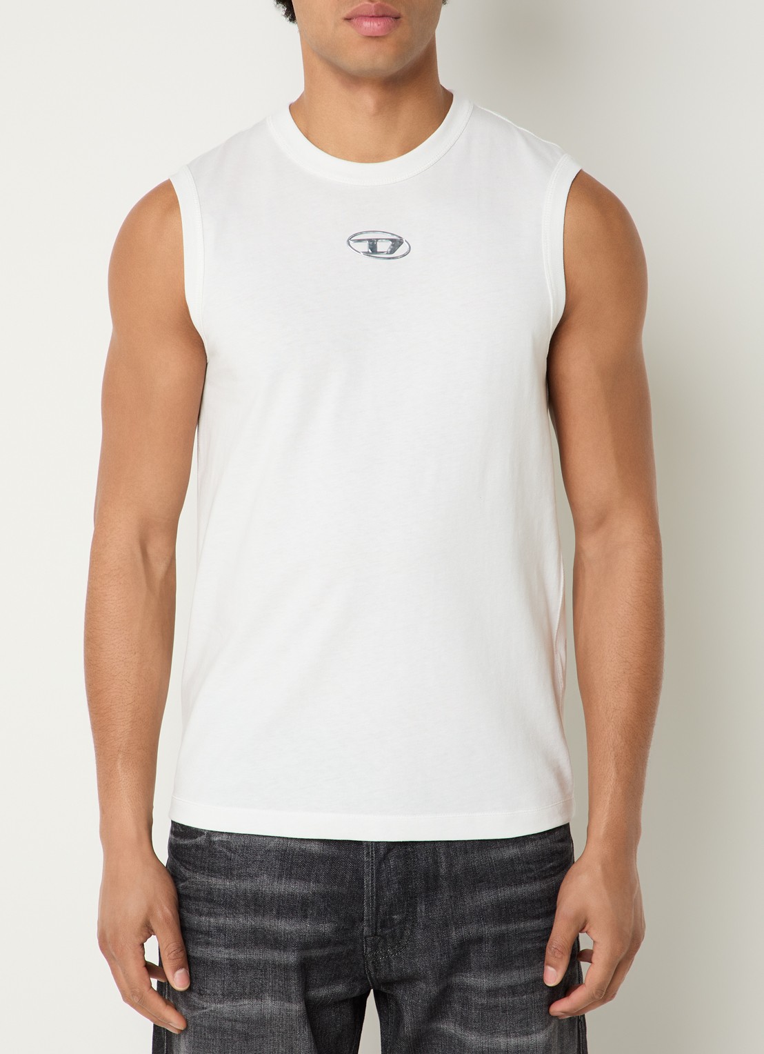 Diesel T-Bisco-Iod tanktop met logo - detail 3 wit