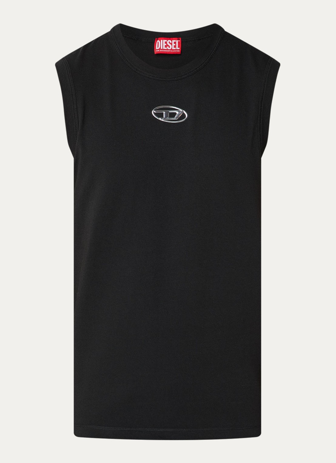 Diesel T-Bisco-Iod tanktop met logo - voorkant 2 zwart
