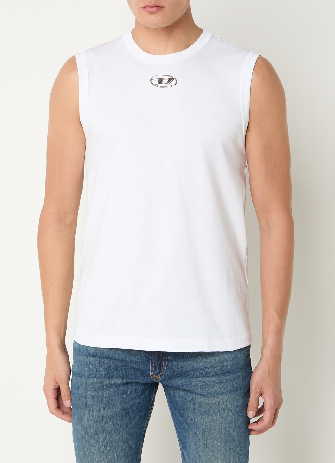 Diesel T-Bisco-Od tanktop met logo - detail wit