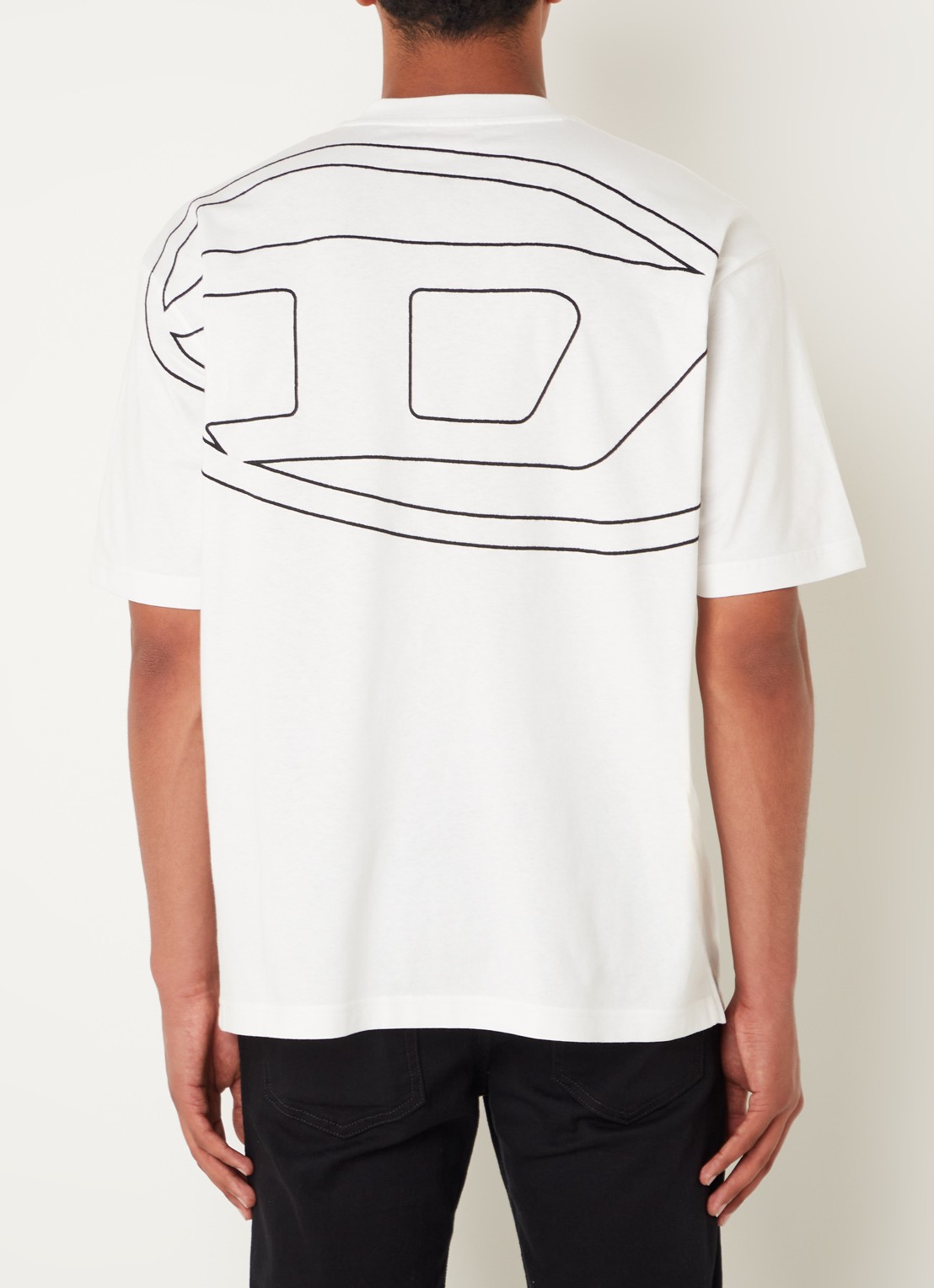 Diesel T-Boggy-Megoval-D T-shirt met backprint - detail wit