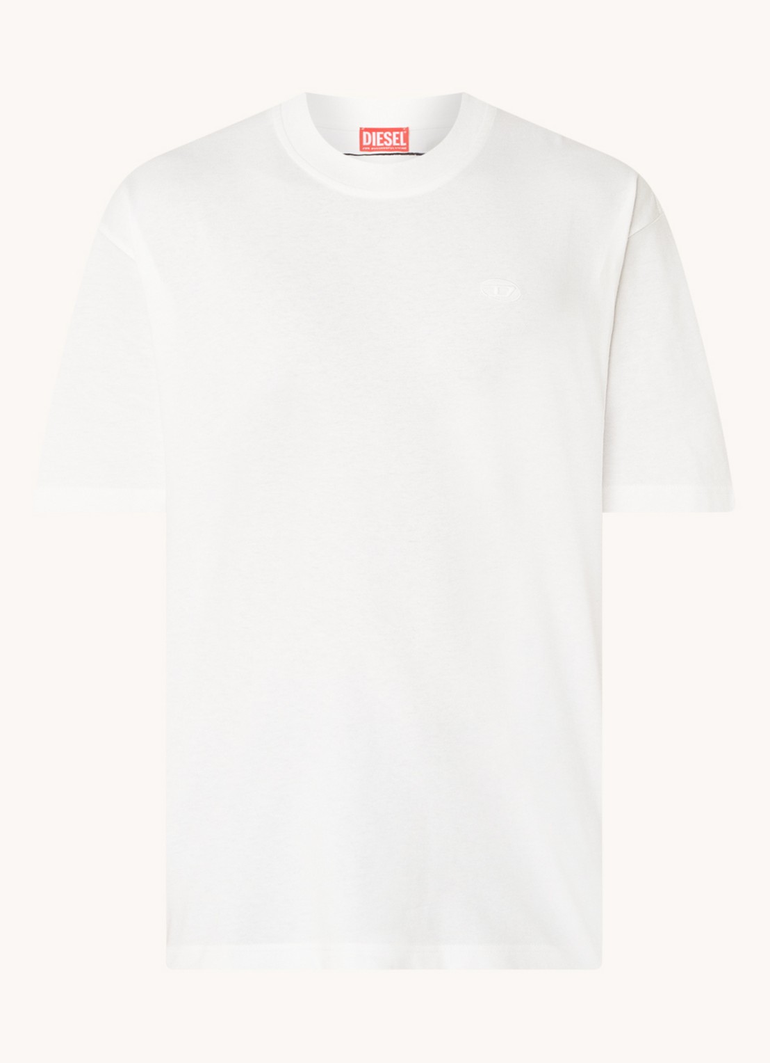 Diesel T-Boggy-Megoval-D T-shirt met backprint - voorkant 2 wit
