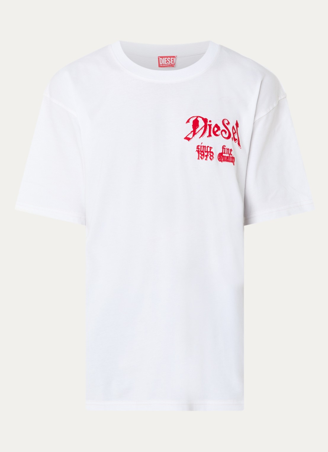 Diesel T-Box-Aa2 T-shirt met logo- en backprint - voorkant wit