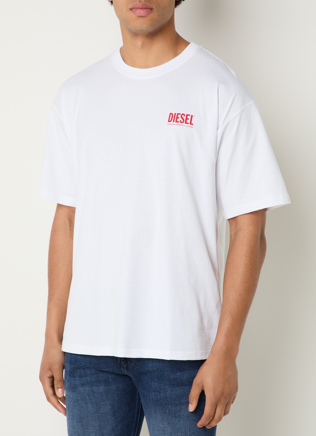 Diesel T-Box-Bisk T-shirt met logo- en backprint - achterkant wit