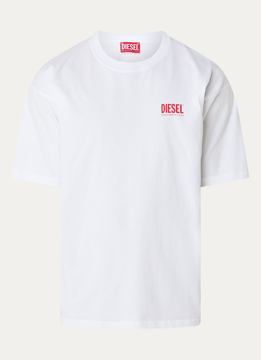 Diesel T-Box-Bisk T-shirt met logo- en backprint - voorkant 2 wit