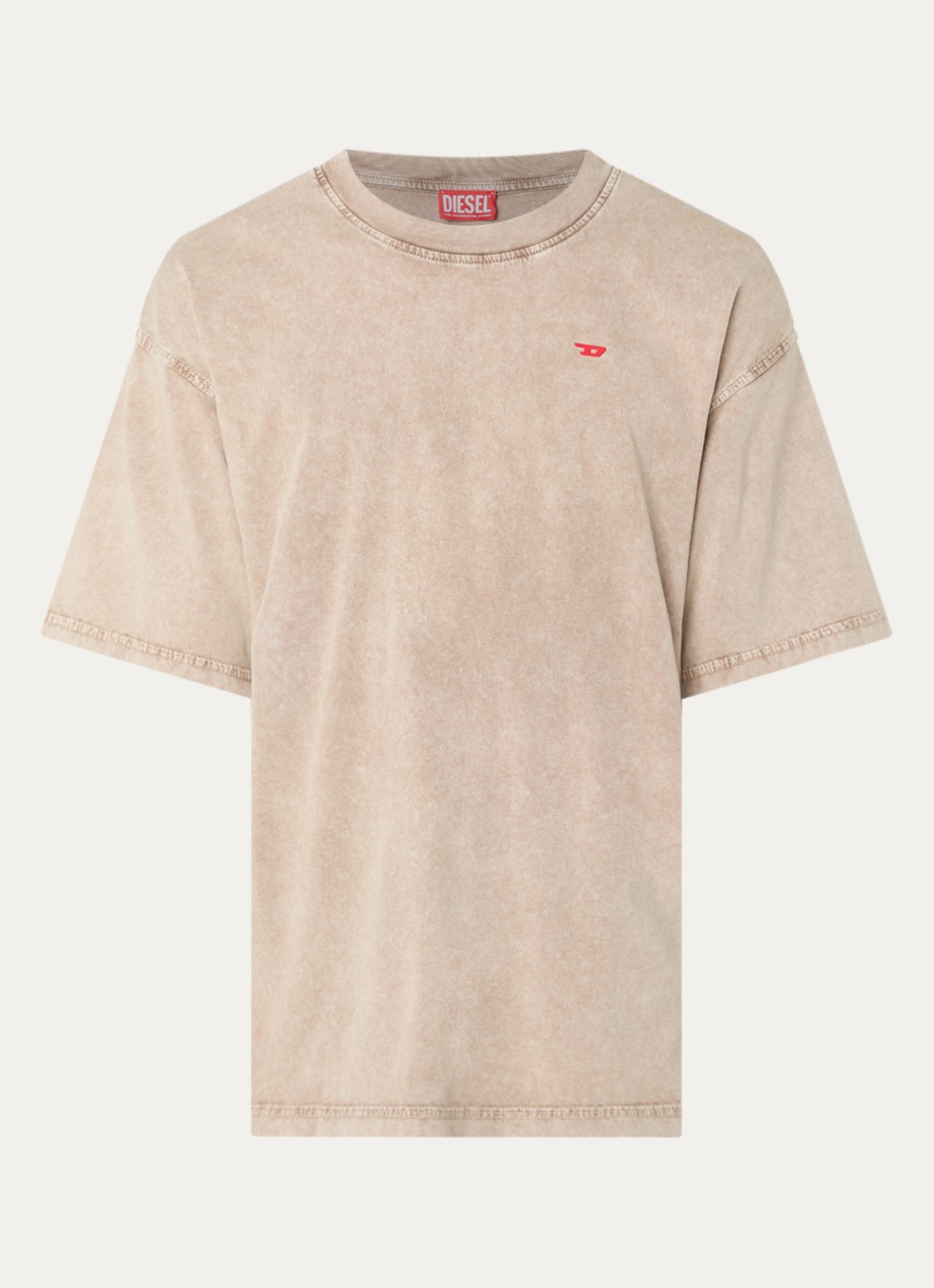 Diesel T-Boxt-Aa14 T-shirt met logo - voorkant 2 creme
