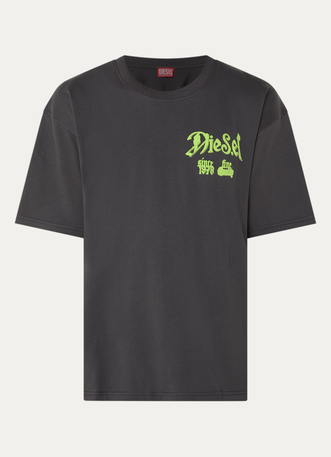 Diesel T-Boxt-AA2 T-shirt met logo- en backprint - voorkant 3 donkergrijs