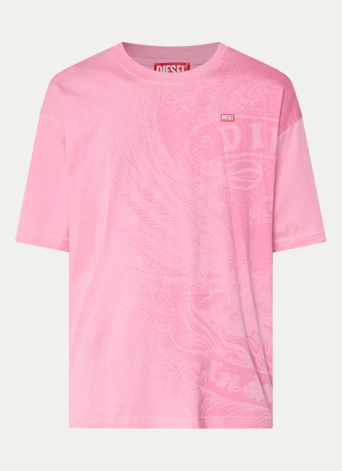 Diesel T-BOXT-AA3 T-shirt met print - voorkant roze