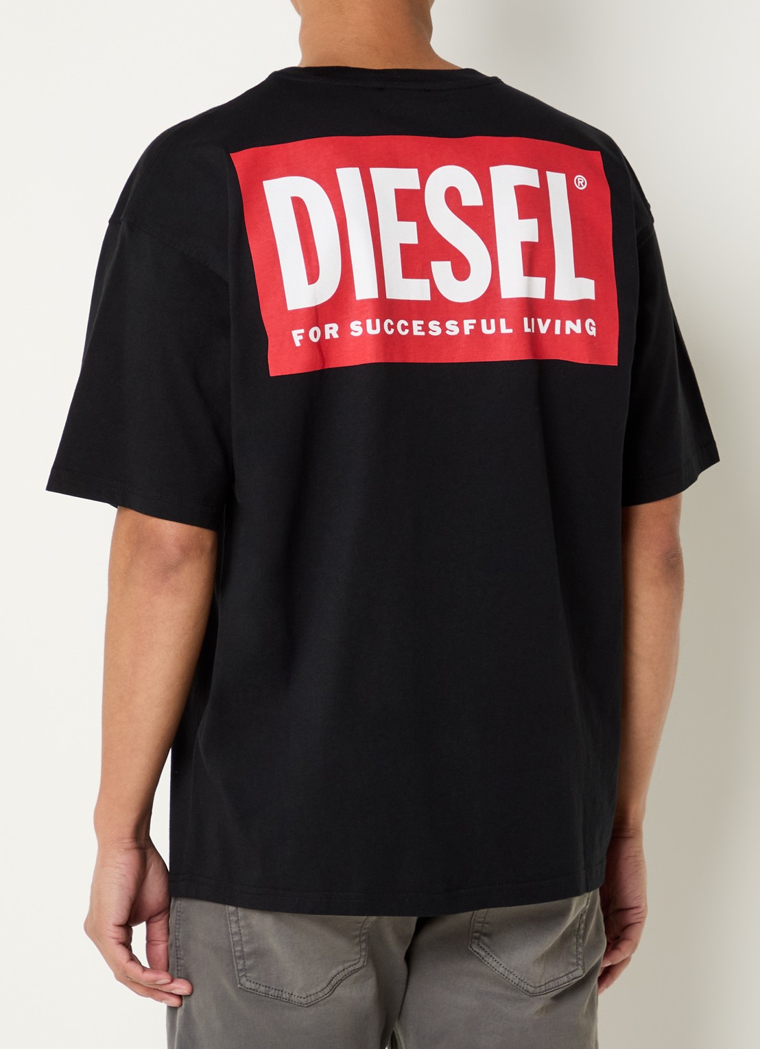 Diesel T-Boxt-Bisk T-shirt met logo- en backprint - detail 3 zwart