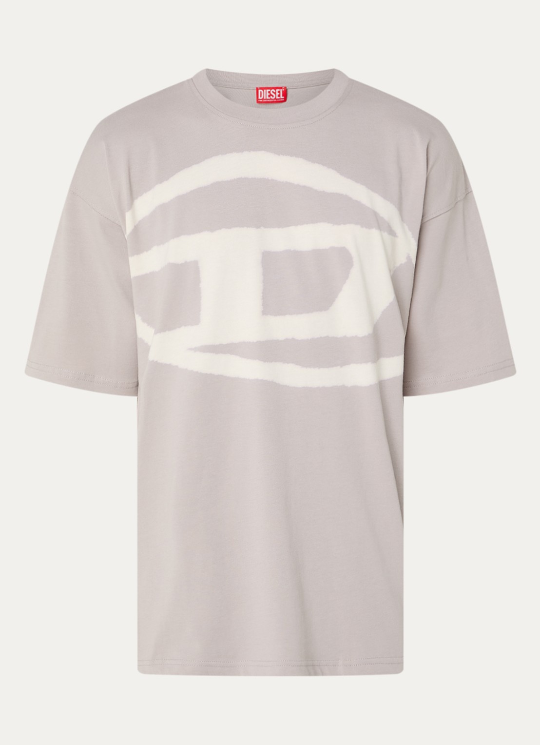 Diesel T-Boxt-Bleach T-shirt met logoprint - voorkant 2 grijs
