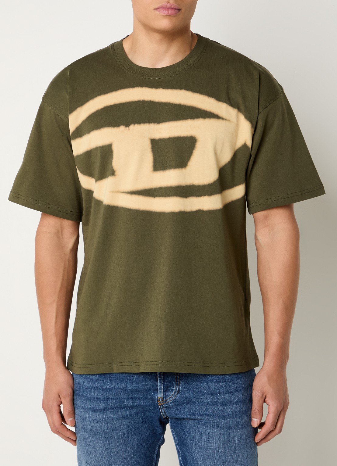 Diesel T-Boxt-Bleach T-shirt met logoprint - detail 4 groen