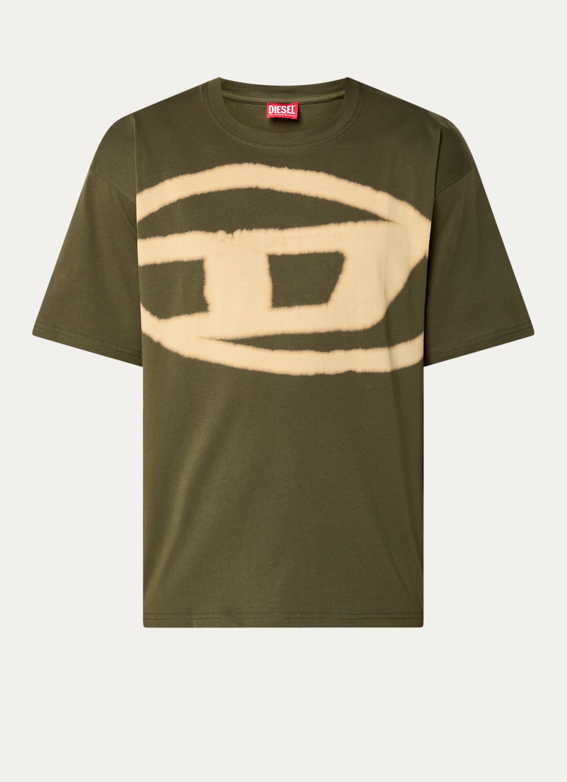 Diesel T-Boxt-Bleach T-shirt met logoprint - voorkant 2 groen