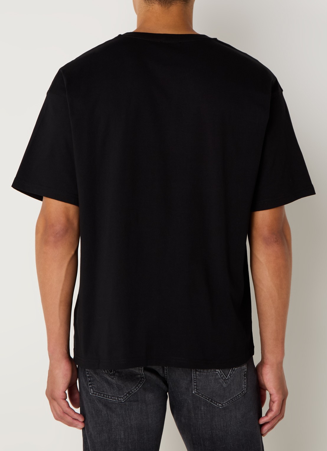 Diesel T-Boxt-D T-shirt met logoborduring - achterkant 4 zwart