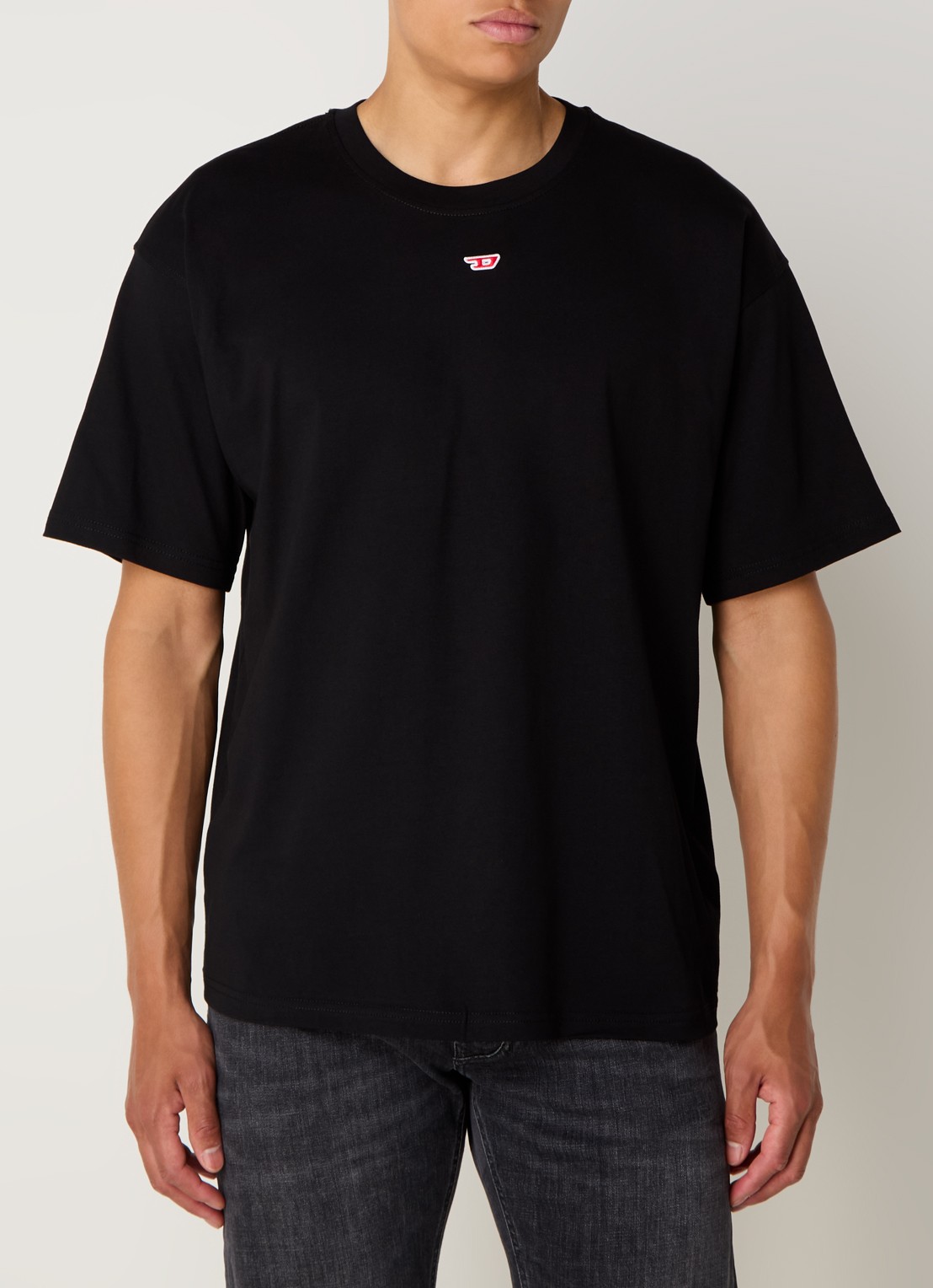Diesel T-Boxt-D T-shirt met logoborduring - detail 3 zwart