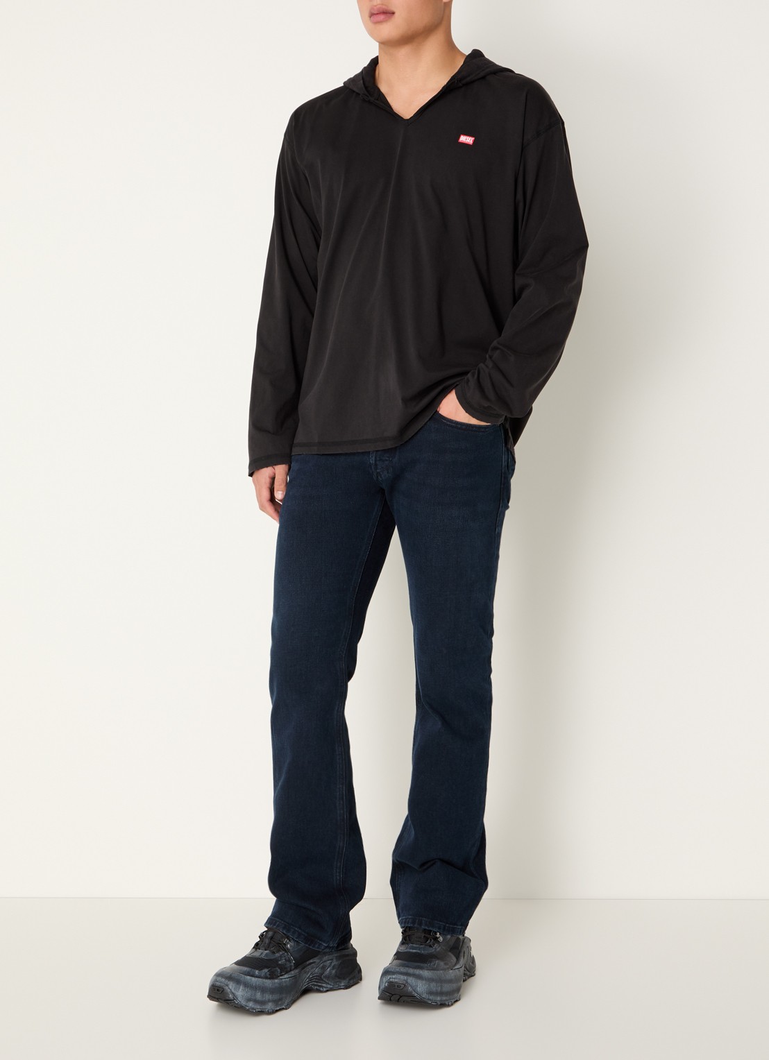 Diesel T-Boxt hoodie met logo - voorkant 5 zwart