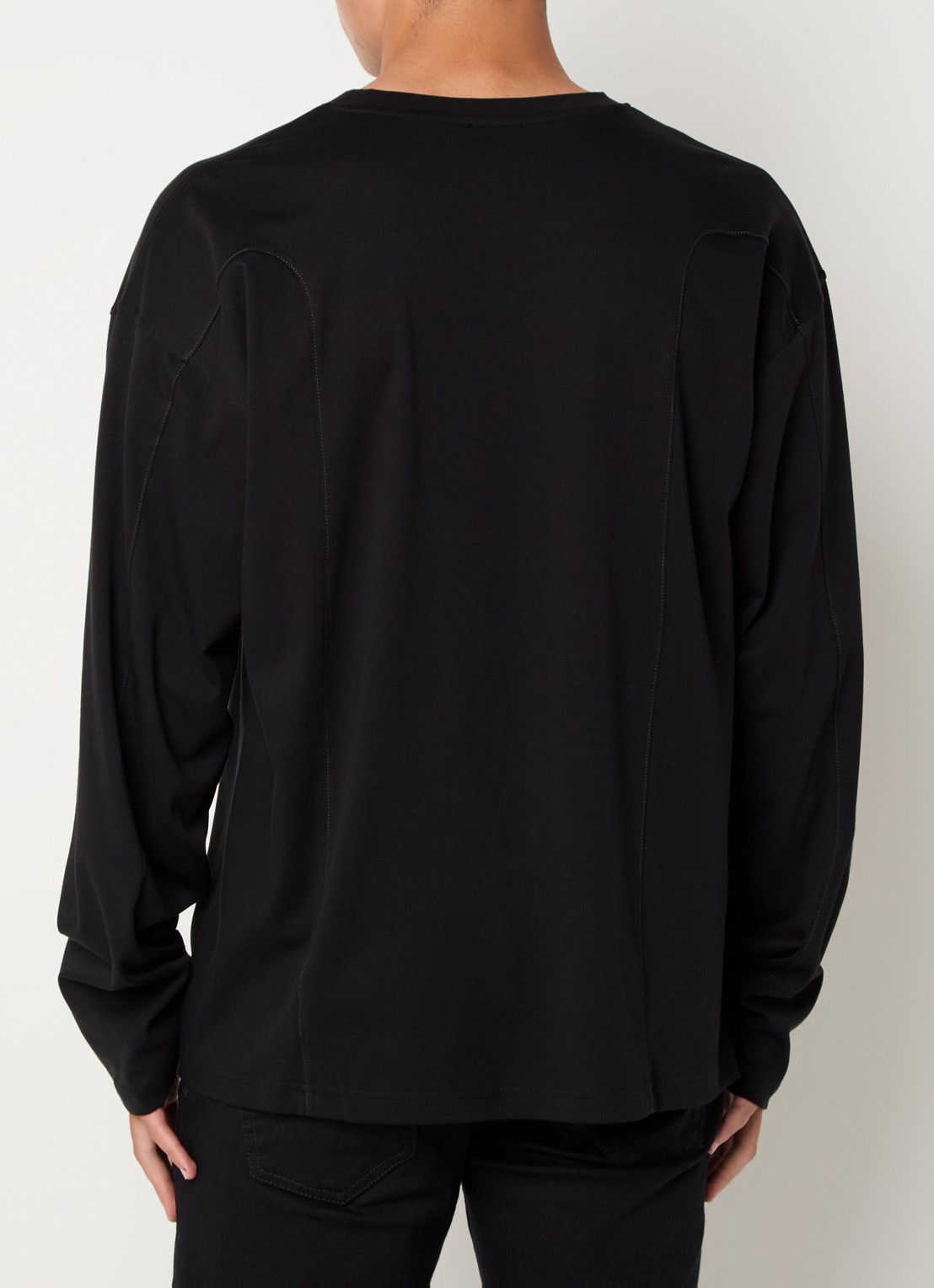 Diesel T-Boxt longsleeve met logoborduring - achterkant 3 zwart