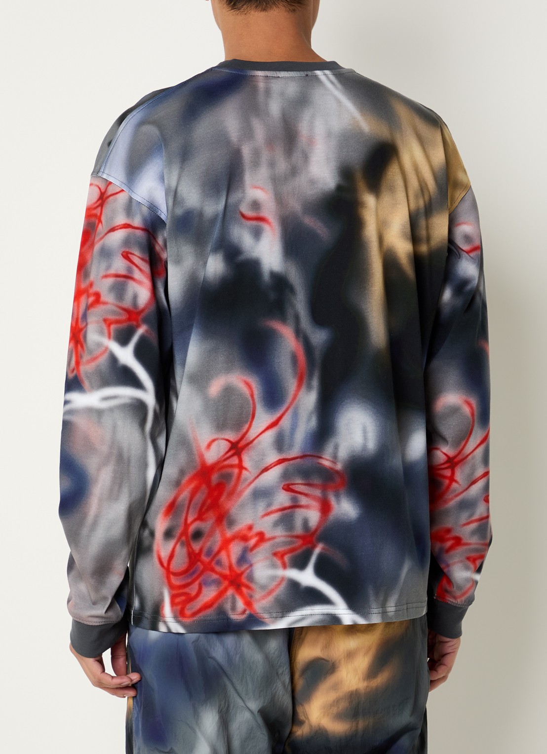 Diesel T-Boxt-Ls-V4 longsleeve met print en logo - achterkant antraciet