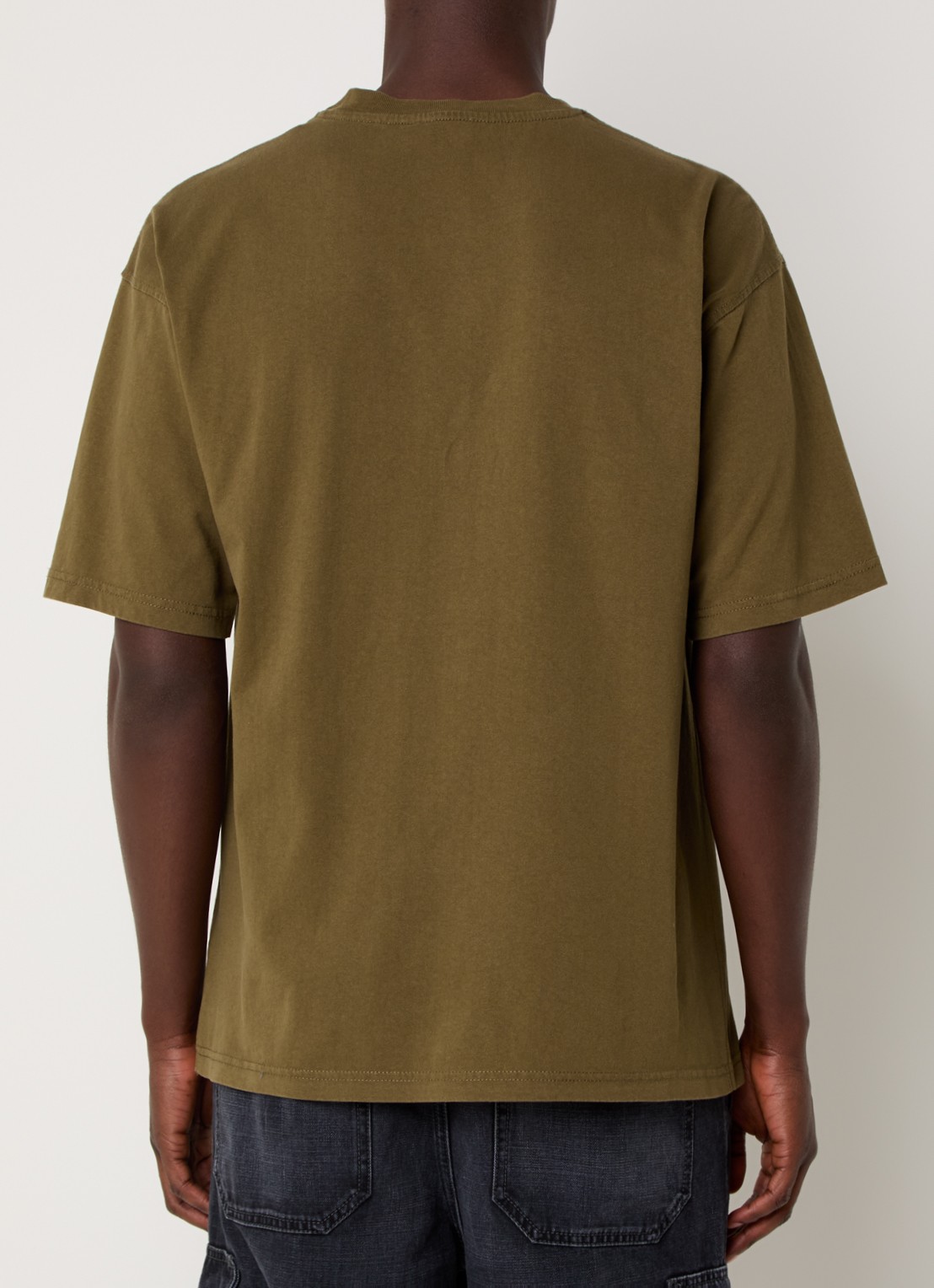 Diesel T-Boxt-N14 T-shirt met flock logoprint - achterkant 4 mosgroen