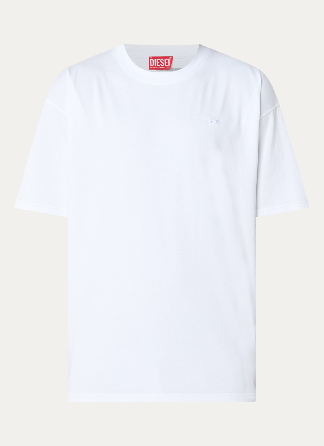 Diesel T-Boxt T-shirt met logo- en backprint - voorkant wit