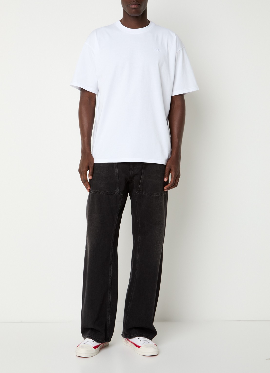 Diesel T-Boxt T-shirt met logo- en backprint - voorkant 2 wit