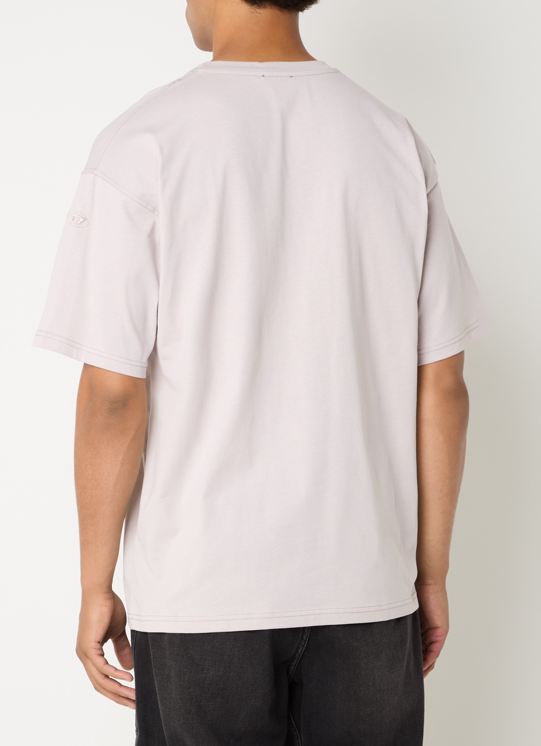 Diesel T-boxt T-shirt met logoprint - achterkant creme