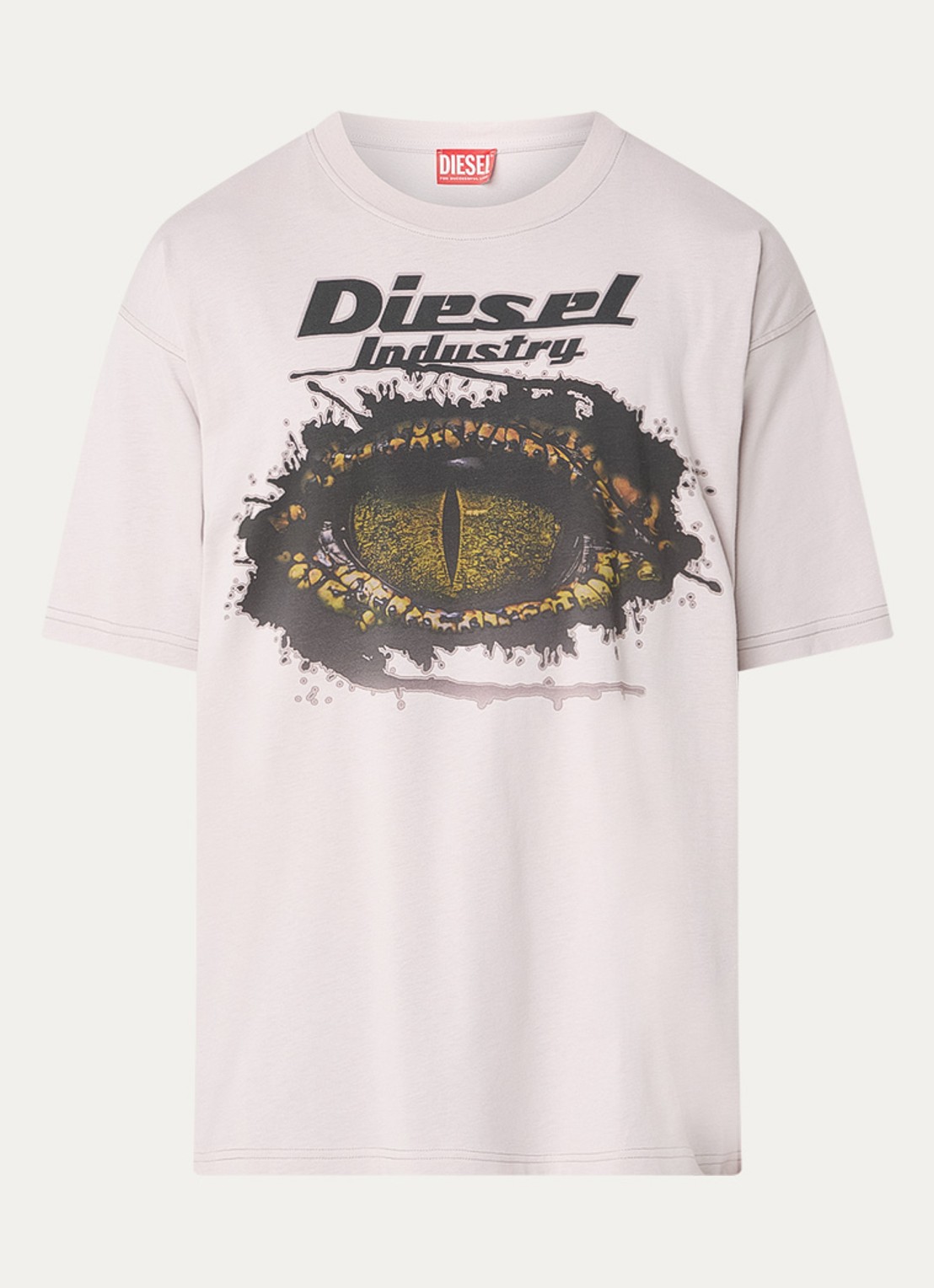 Diesel T-boxt T-shirt met logoprint - voorkant 2 creme