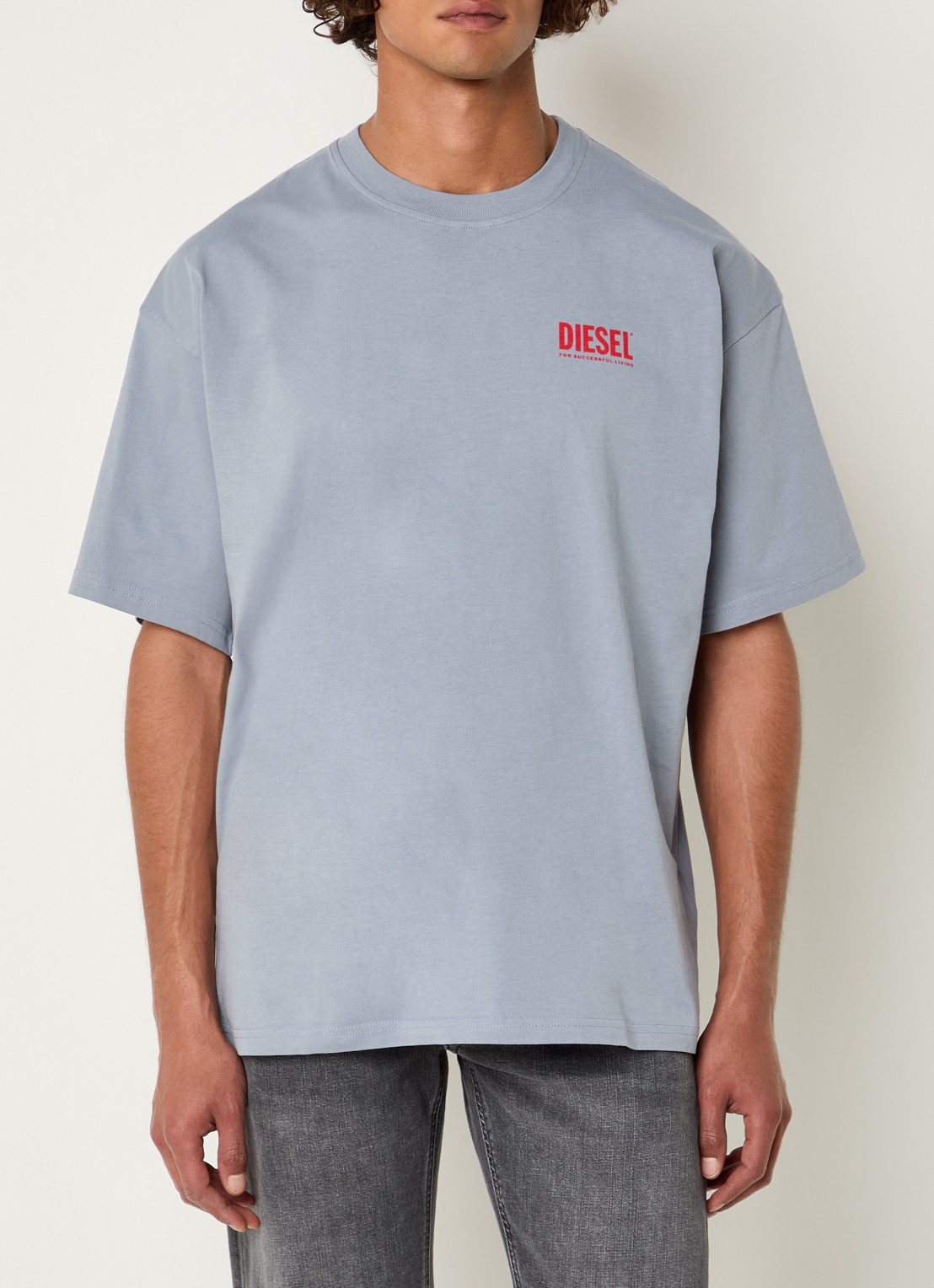 Diesel T-boxt T-shirt met logoprint - achterkant grijs