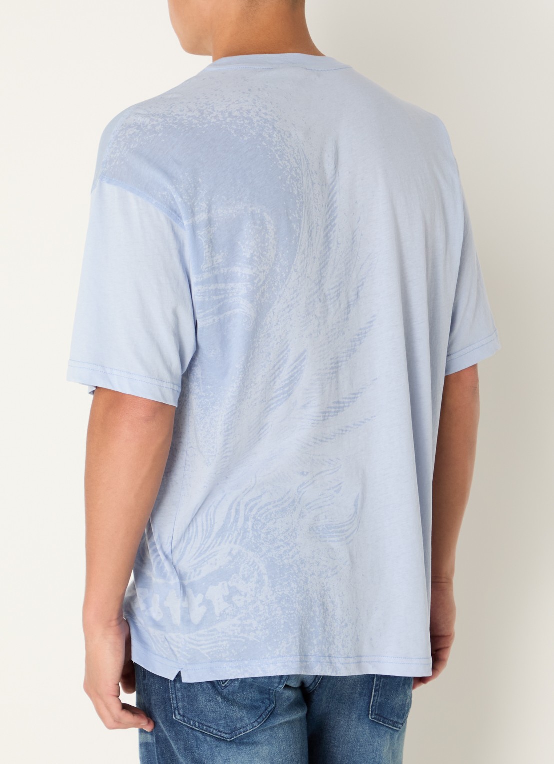 Diesel T-Boxt T-shirt met print - achterkant 2 blauwgrijs