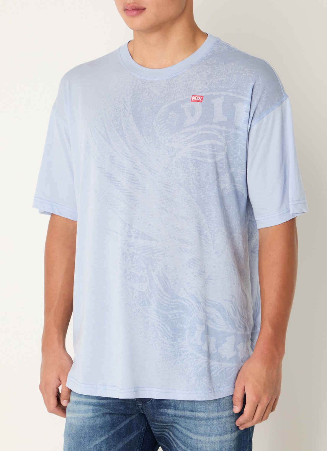 Diesel T-Boxt T-shirt met print - detail blauwgrijs