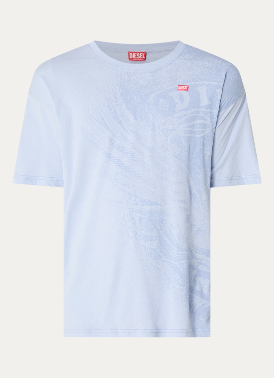 Diesel T-Boxt T-shirt met print - voorkant 3 blauwgrijs