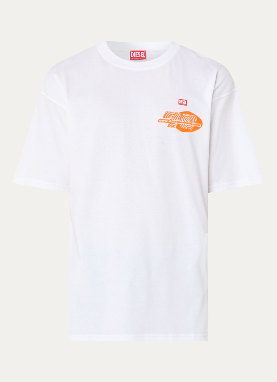 Diesel T-Boxt-T23 T-shirt met front- en backprint - voorkant wit