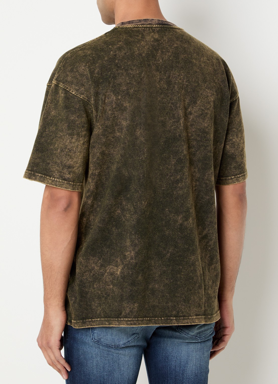 Diesel T-Boxt-T4 T-shirt met verwassen afwerking - achterkant legergroen